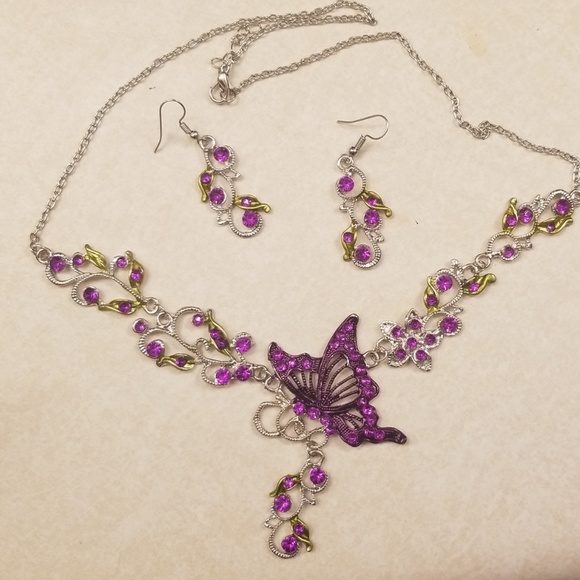 purple and green necklace